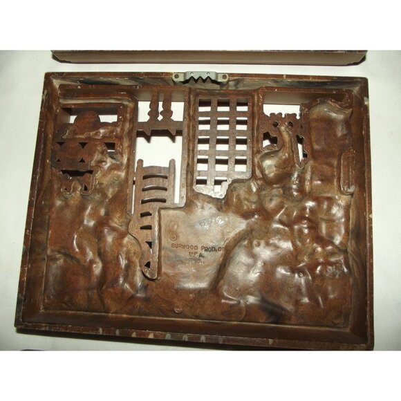 3 Burwood Vtg Wall Art Hanging Plaque 3D MCM Reading Time Hearth Spinning Wheel - Picture 11 of 16